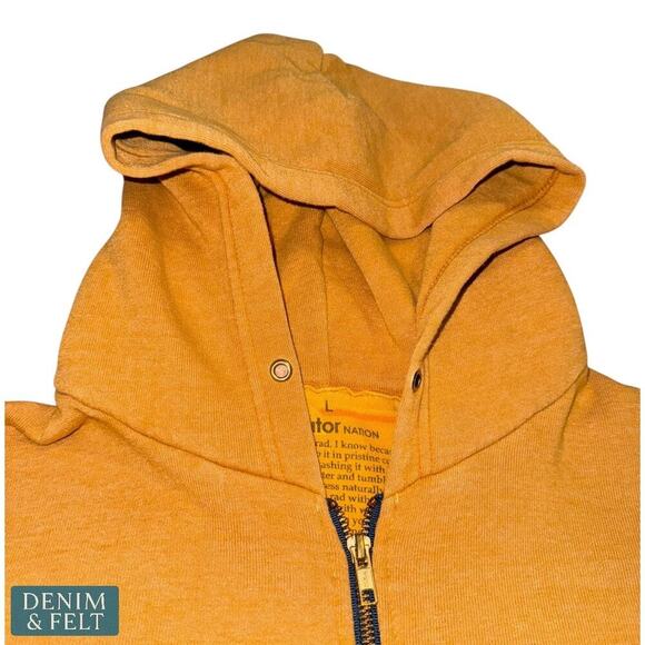 Aviator Nation Aspen Zip Hoodie Mustard Yellow Striped Sleeves Size Large RARE!! - Picture 7 of 15